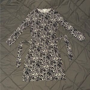 Nine West Monochrome Long Sleeve Dress